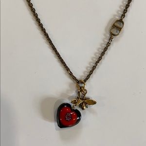 Christian Dior D-Murrine brass necklace